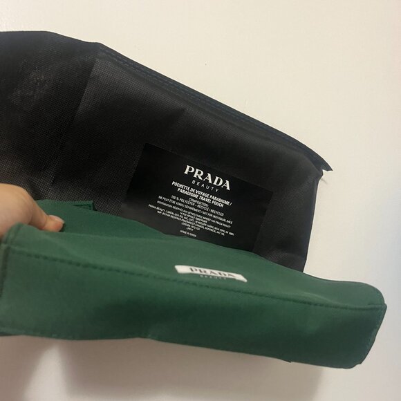 Dark Green Prada Beauty Cosmetic Bag new - Picture 5 of 5